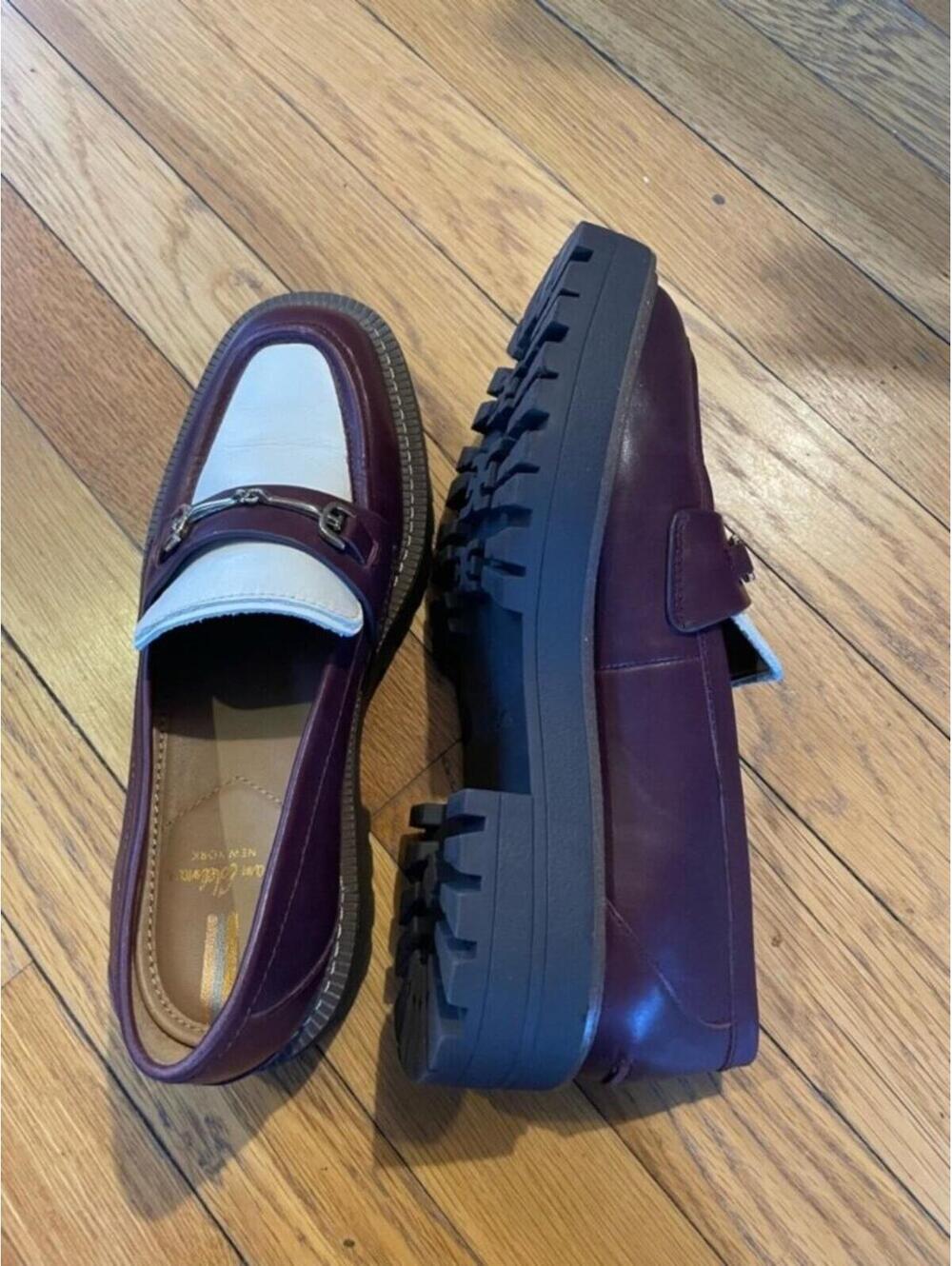 Sam Edelman Women's Laurs Lug Sole Shoe Two Tone Burgundy Cream US 7 - Picture 14 of 15